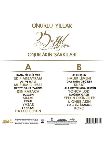 Çeşitli Sanatçılar - Onur Akın Şarkıları - 25. Yıl (Plak) LP