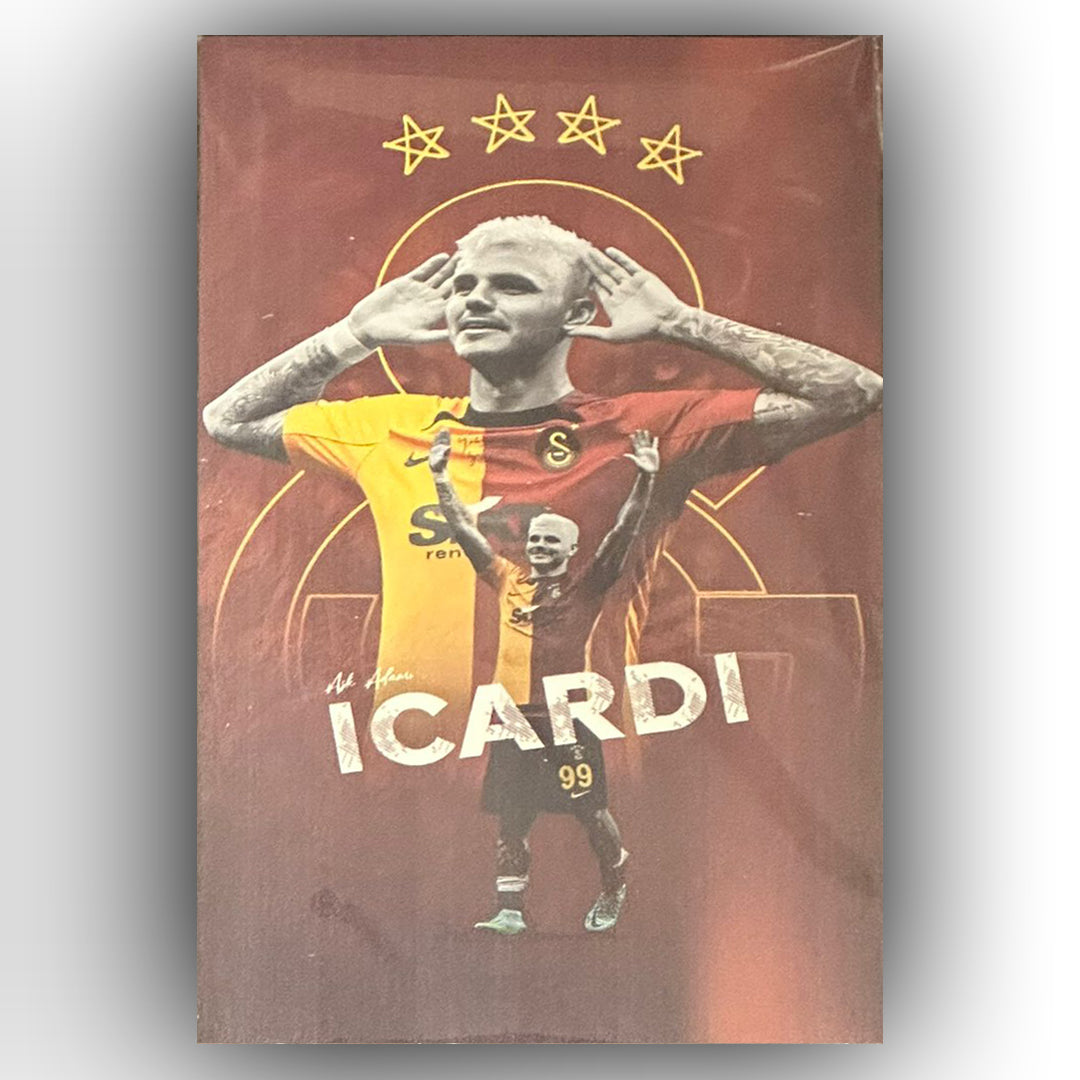 Mauro Icardi Retro Ahsap Posteri