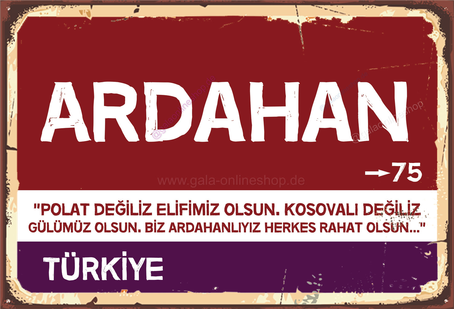75 Ardahan Şehir Tabela