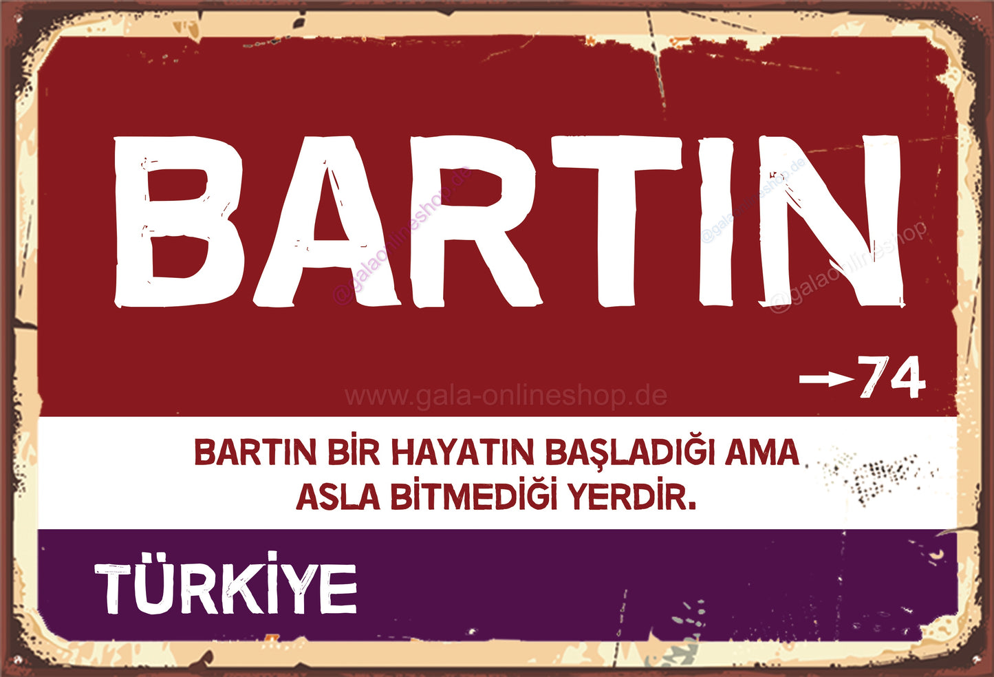 74 Bartin Şehir Tabela