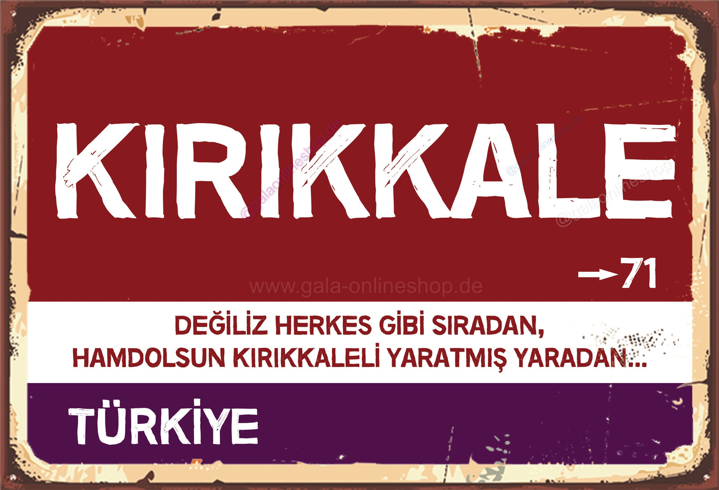 71 Kirikkale Şehir Tabela
