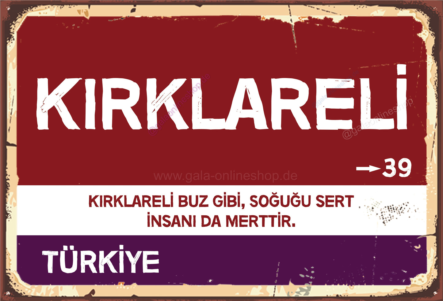 39 Kirklareli Şehir Tabela