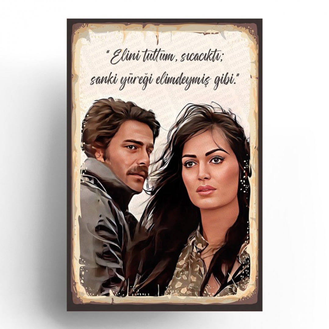 Al Yazmalım Yeşilçam Retro Ahsap Poster