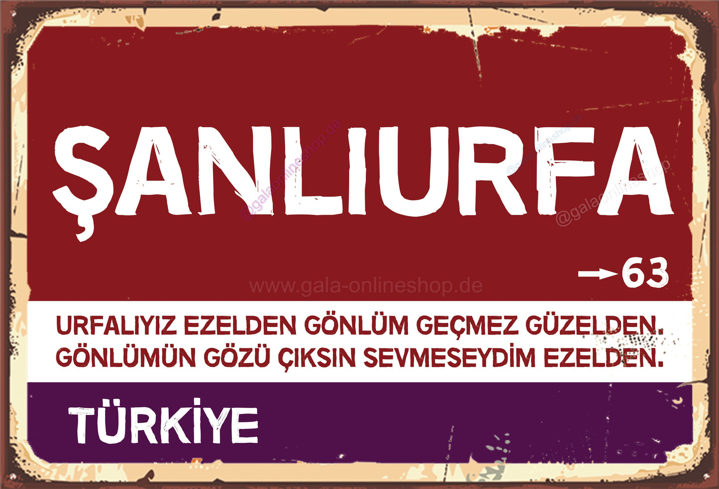 63 Şanlıurfa Şehir Tabela