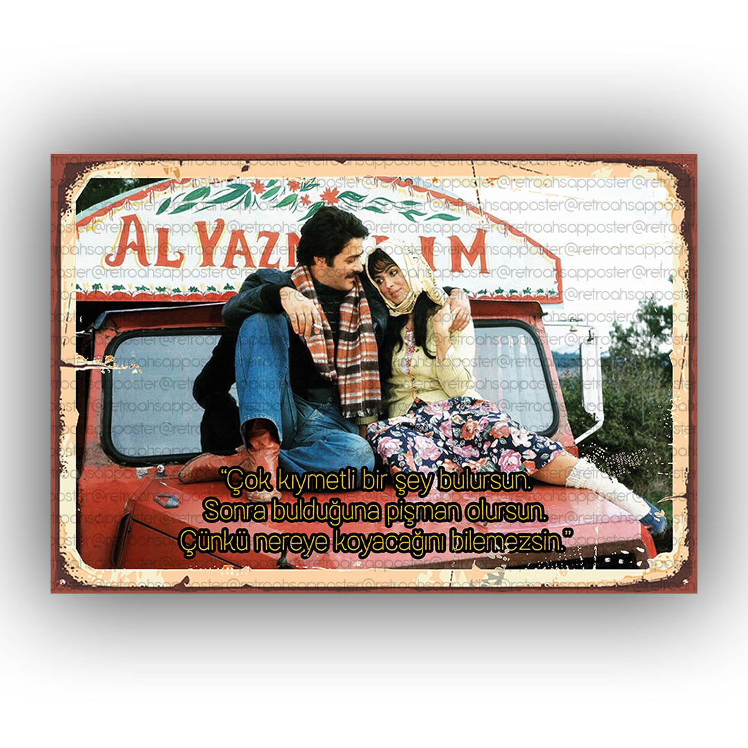 Al Yazmalım Yeşilçam Retro Ahsap Poster