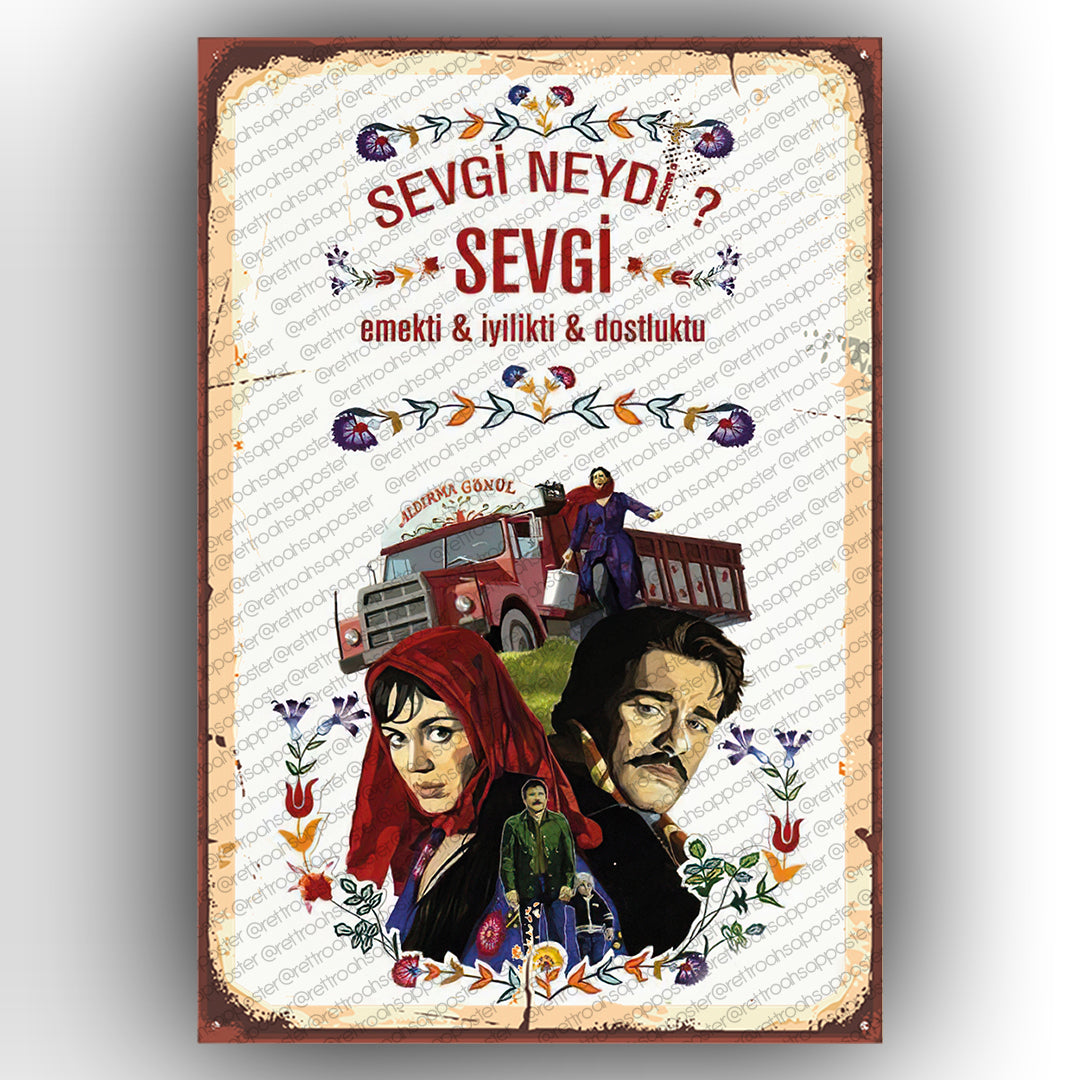 Al Yazmalım Yeşilçam Retro Ahsap Poster
