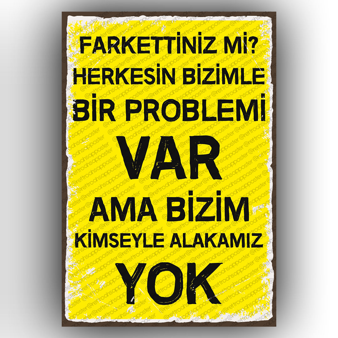 Farkettiniz mi? Retro Ahsap Poster