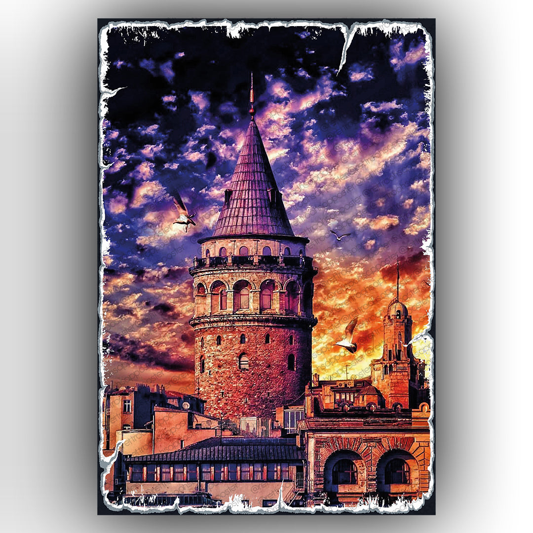 Galata Retro Ahsap Poster
