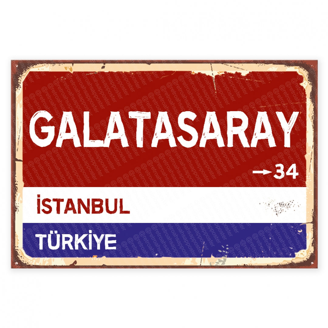 Galatasaray Retro Ahsap Poster