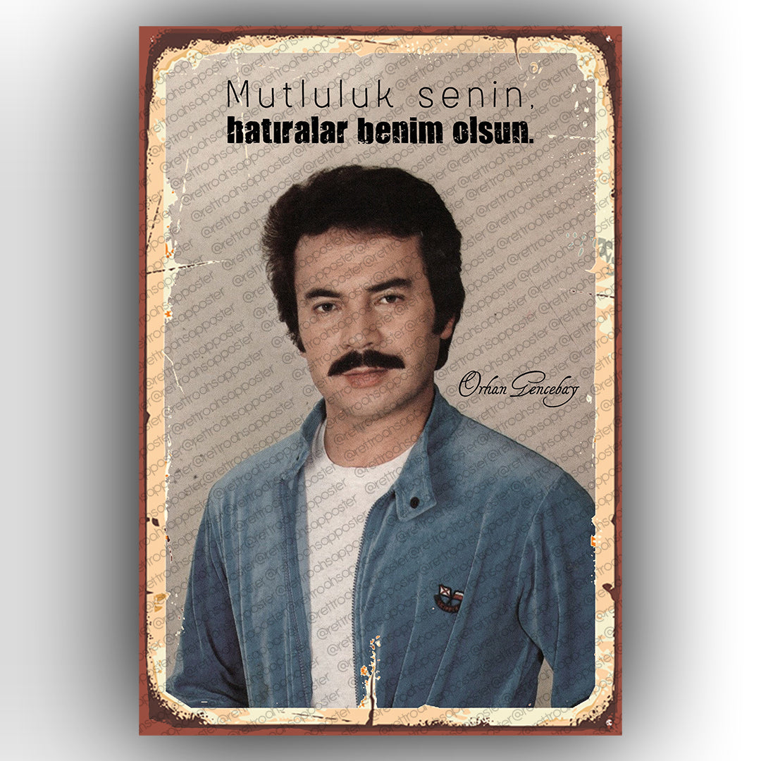 Orhan Gencebay Retro Ahsap Poster