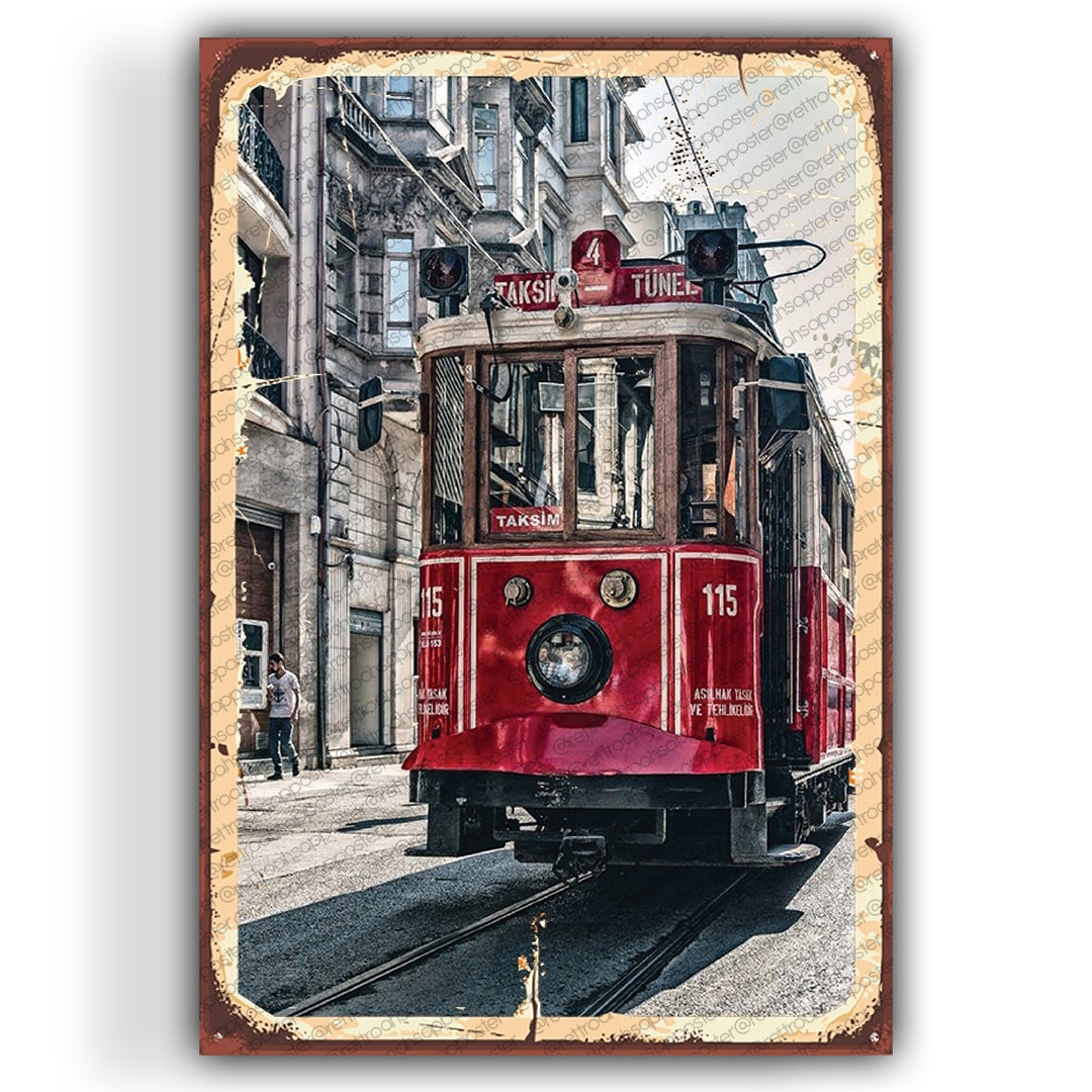 Tramway Retro Ahsap Poster