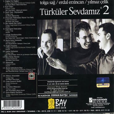 Türküler Sevdamız - 2 / Tolga Sağ, Erdal Erzincan, Yılmaz Çelik (CD)