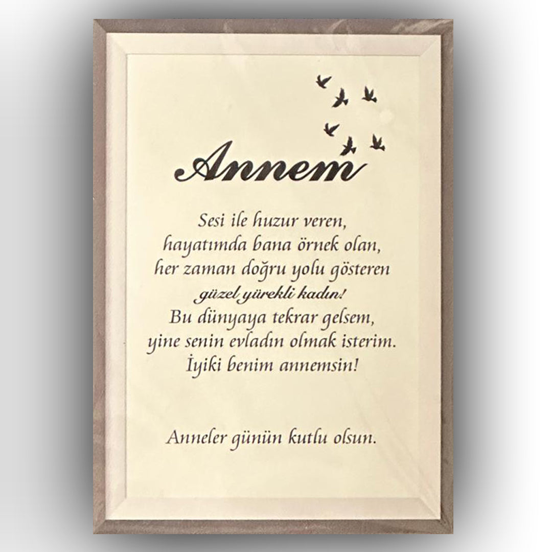 Annem Retro Ahsap Poster