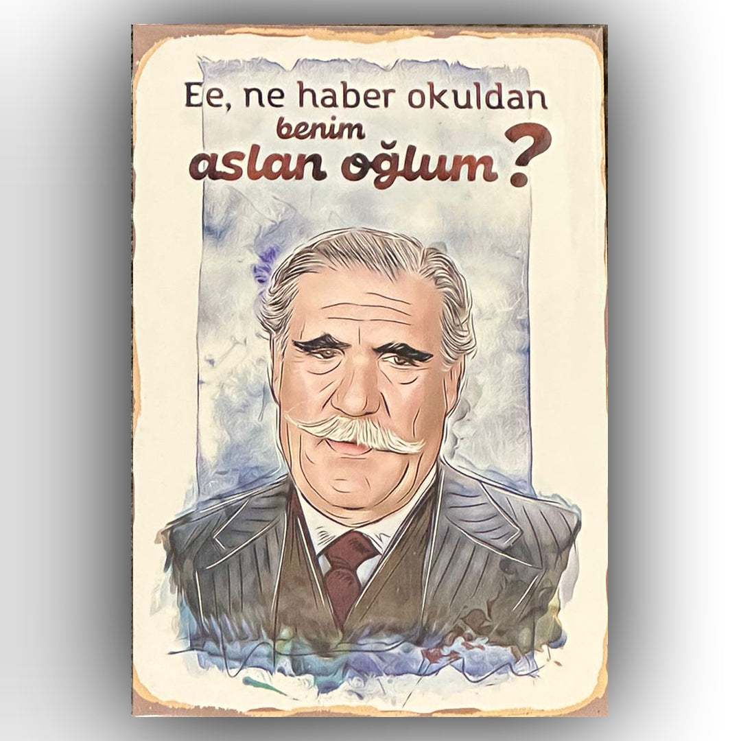 Hulusi Kentmen Retro Ahsap Poster