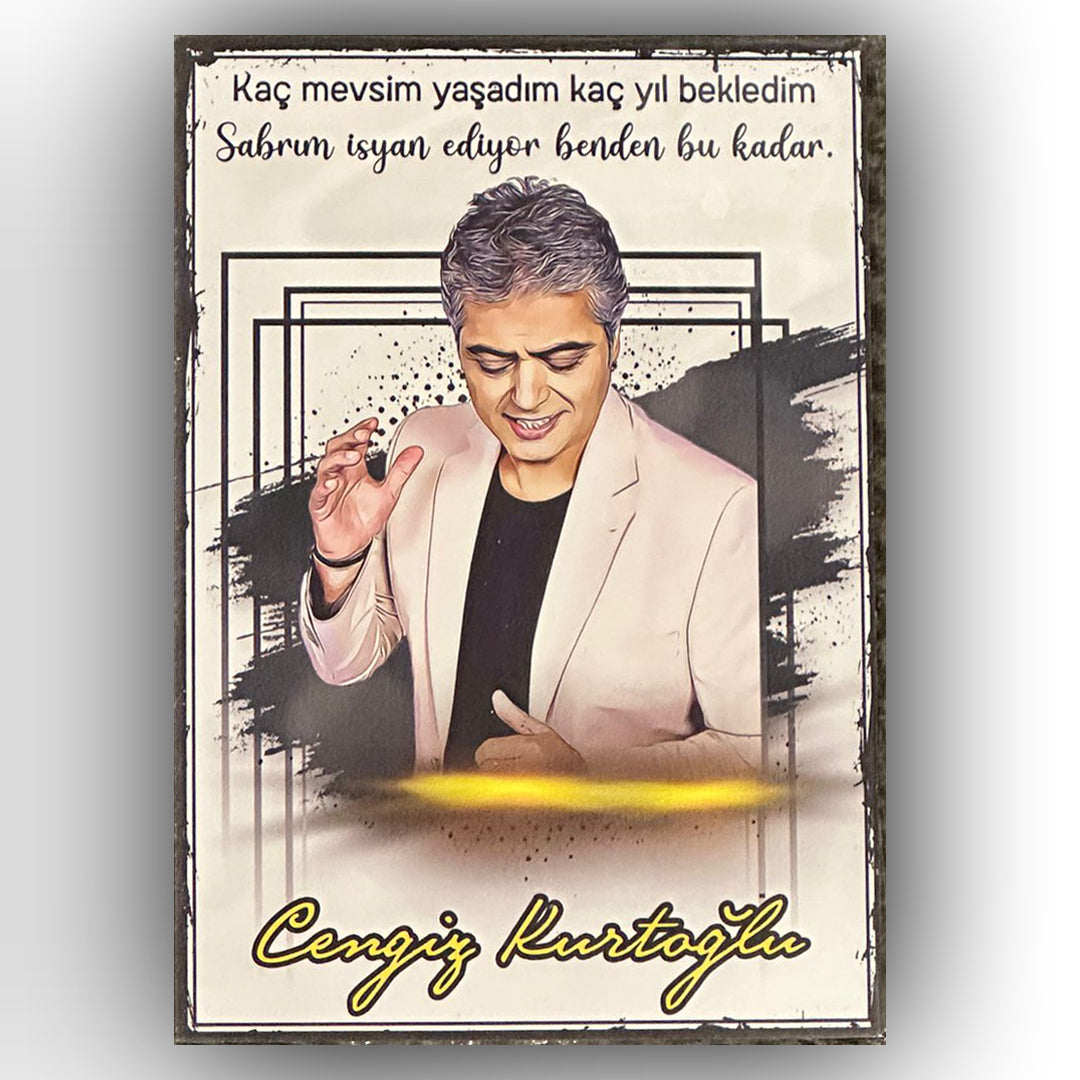 Cengiz Kurtoglu Isyan Ediyor Retro Ahsap Poster