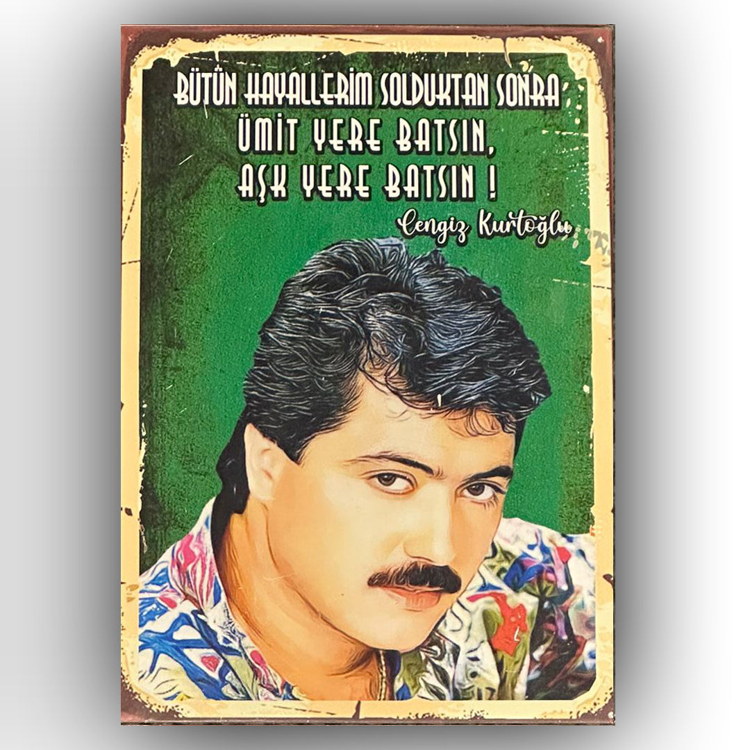 Cengiz Kurtoğlu Hayallerim Retro Ahsap Posteri