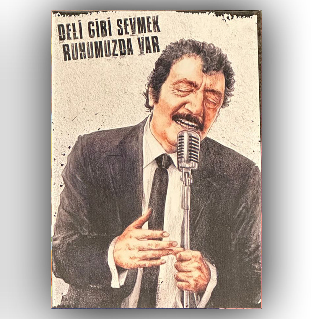 Müslüm Gürses Deli Gibi Sevmek Retro Ahsap Poster