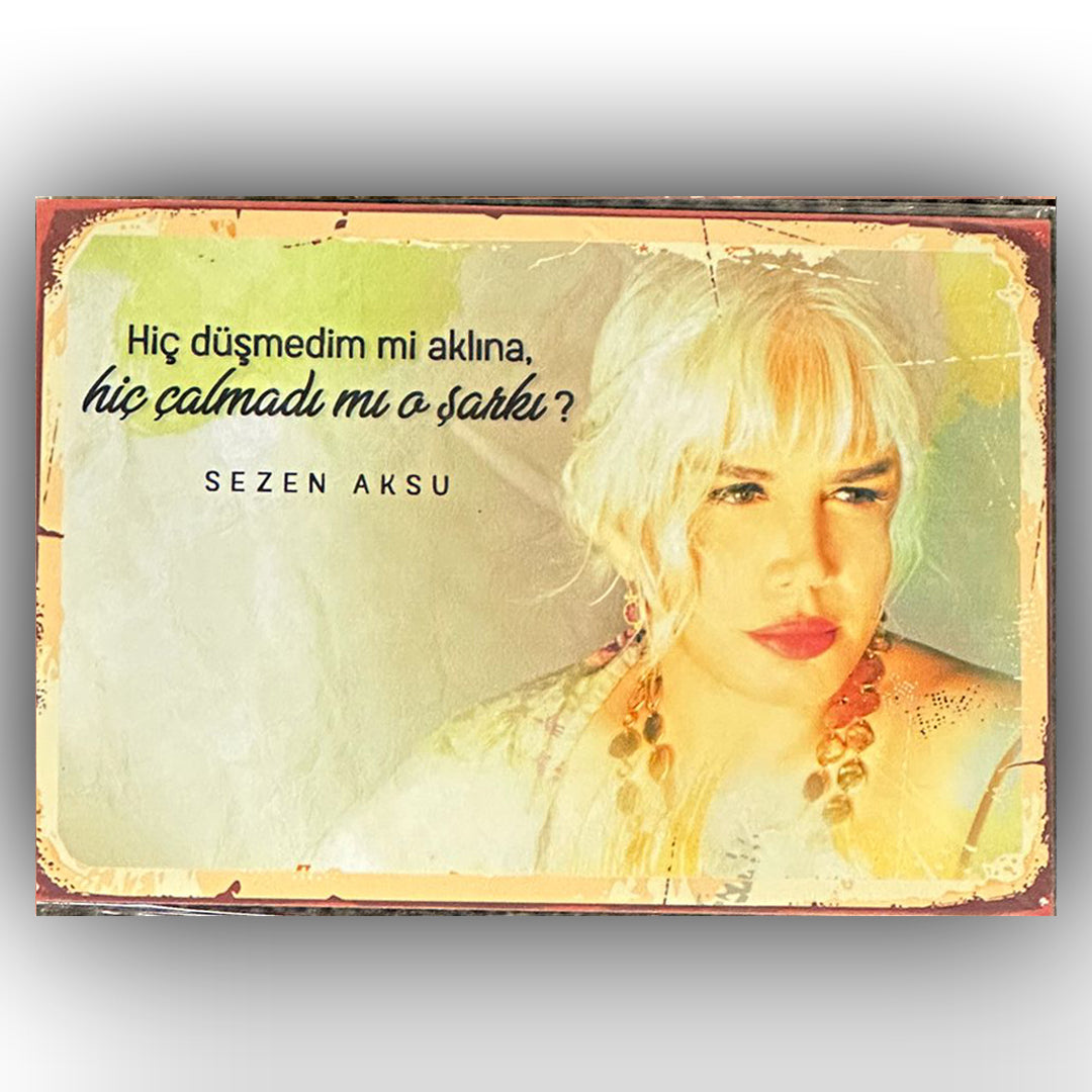 Sezen Aksu Haydi Gel Benimle Ol Retro Ahsap Posteri
