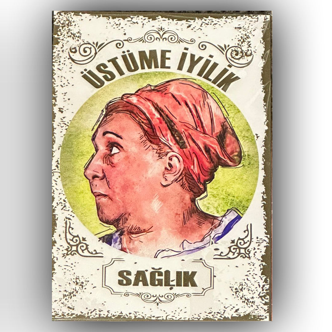 Adile Nasit Üstüme Iyilik Retro Ahsap Poster