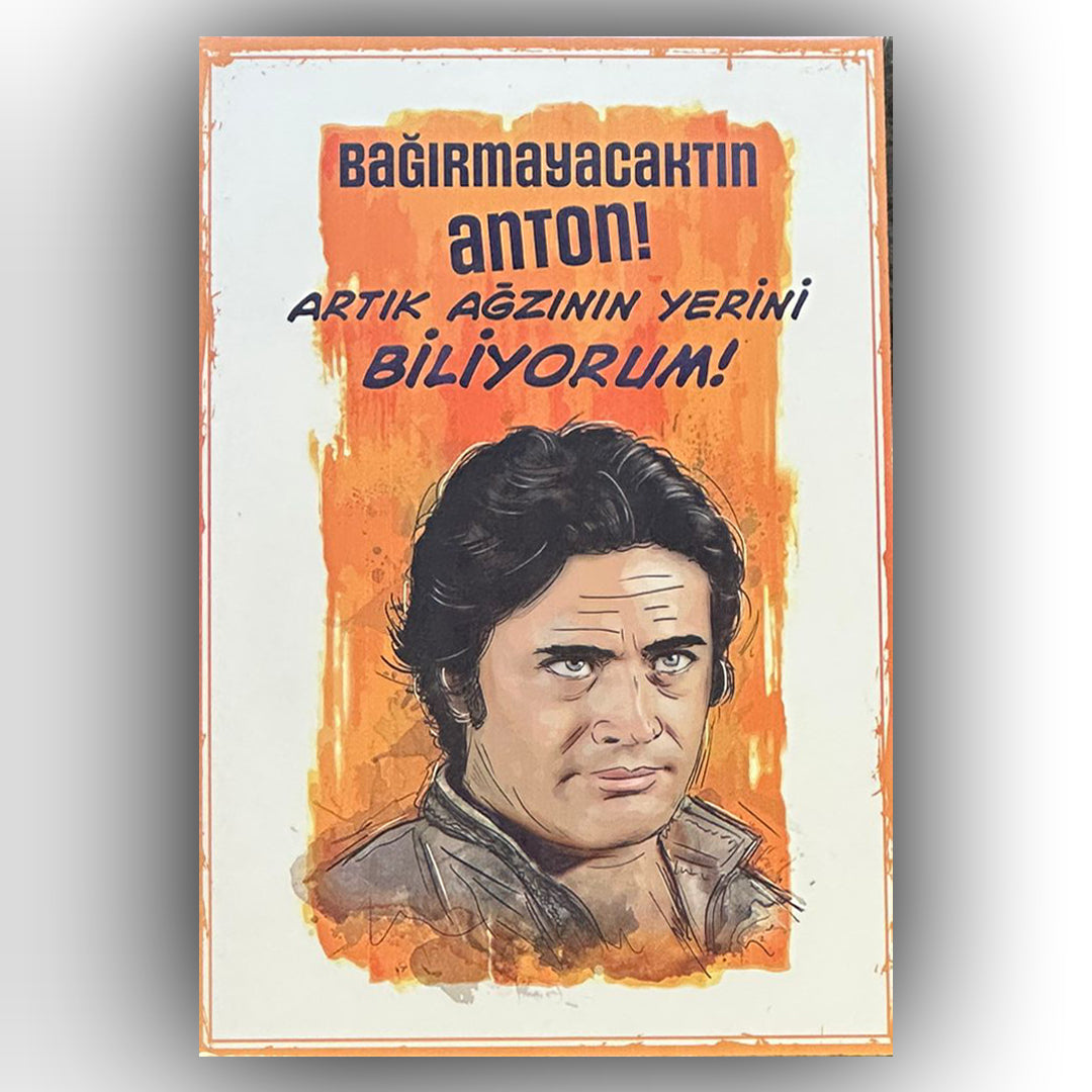 Cüneyt Arkın Anton Retro Ahsap Posteri