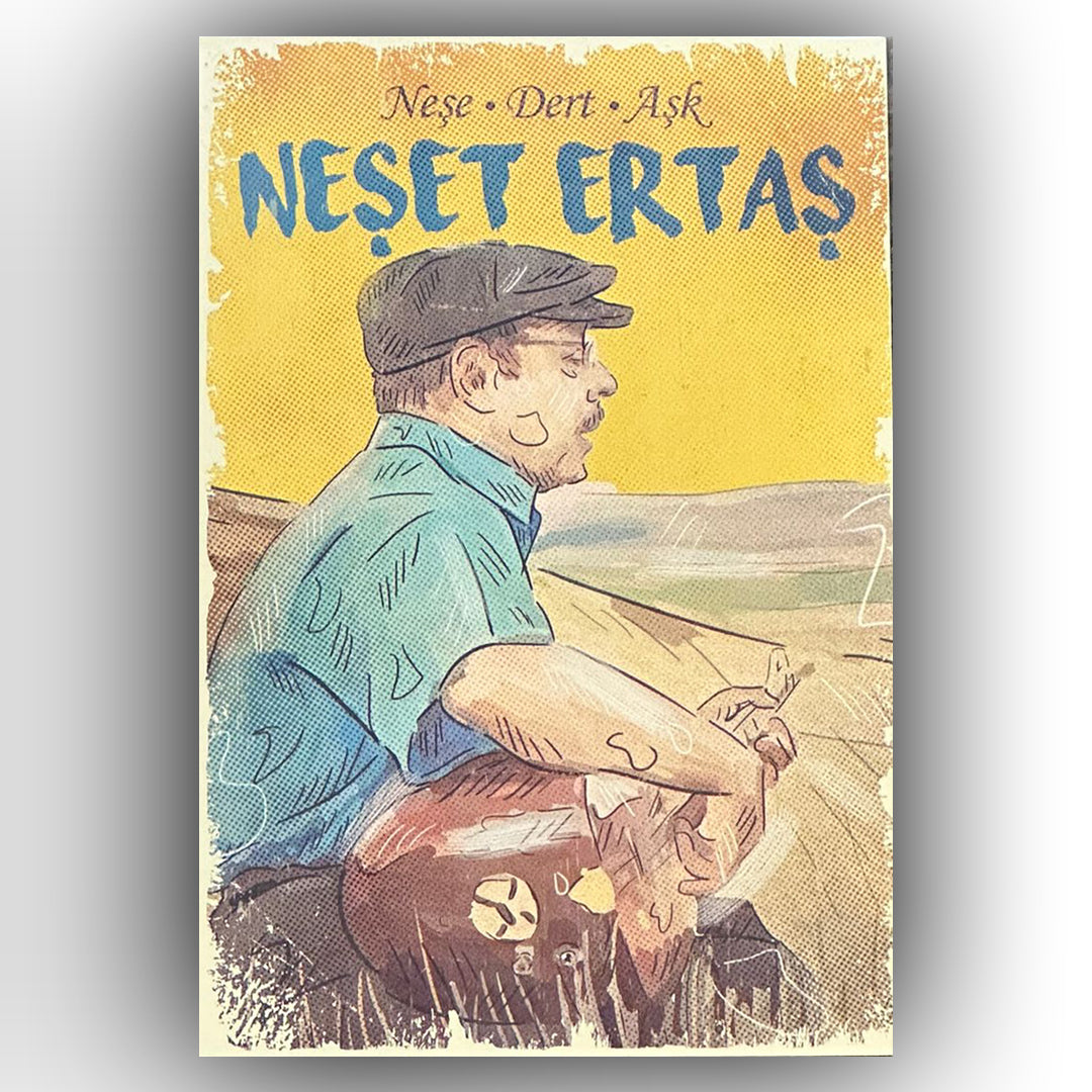 Neşet Ertaş Dert Retro Ahsap Posteri