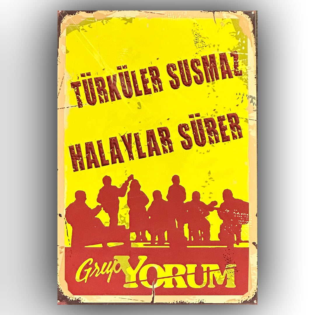Grup Yorum Retro Ahsap Poster