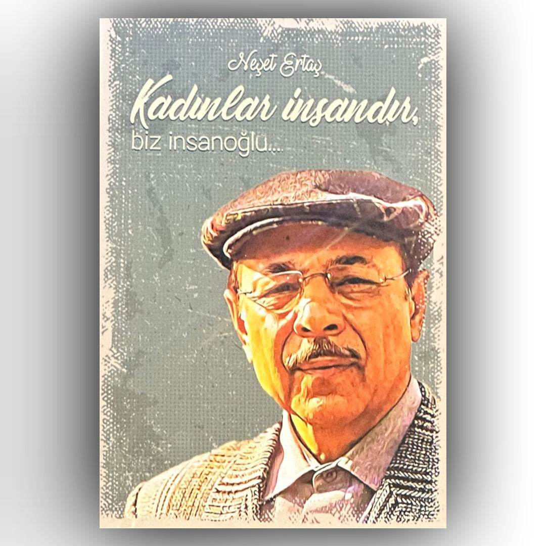 Neset Ertas Insanoglu Retro Ahsap Poster