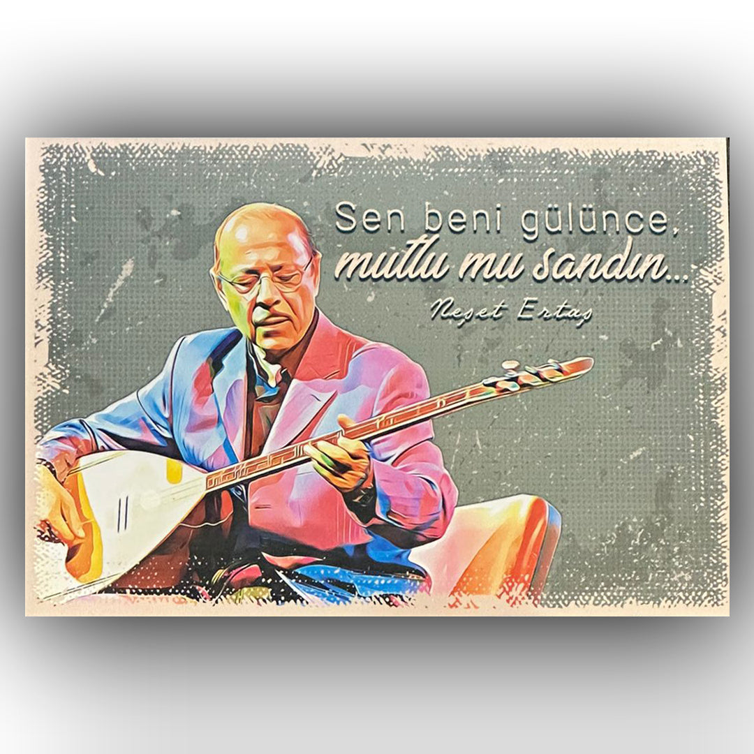 Neset Ertas Retro Ahsap Poster