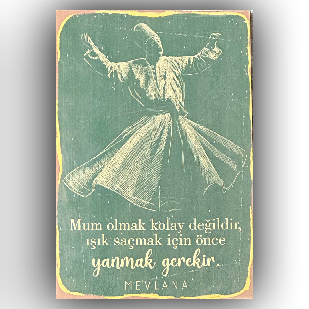 Mevlana 2 Retro Ahsap Poster