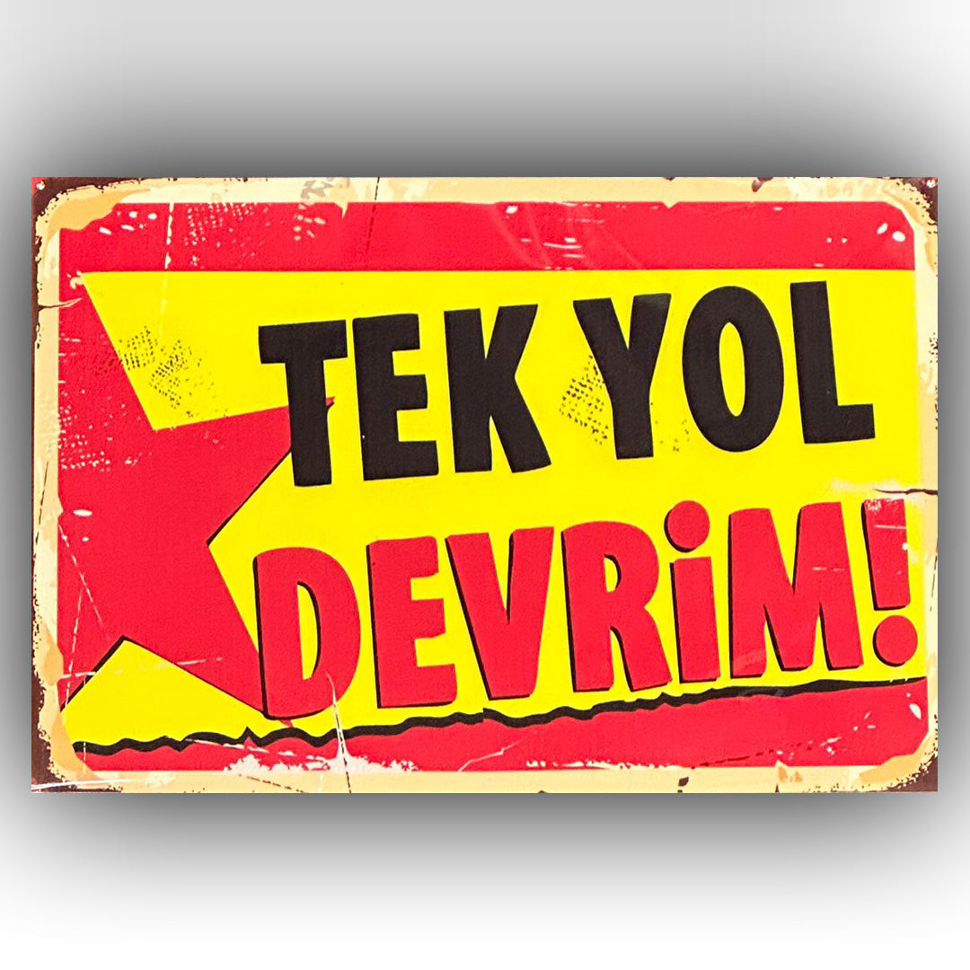 Tek Yol Devrim Retro Ahsap Posteri