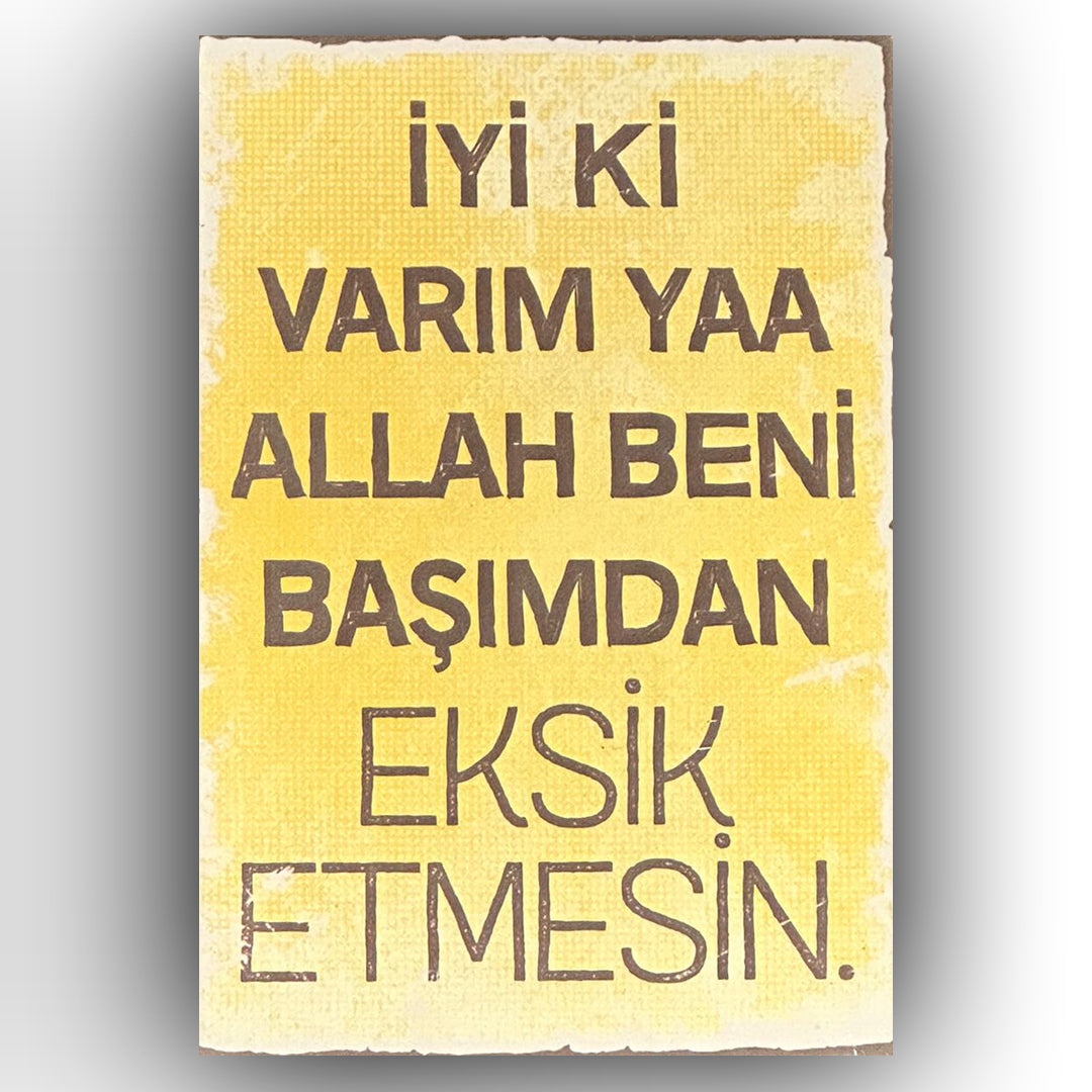 Iyi Ki Varim Yaa Retro Ahsap Poster