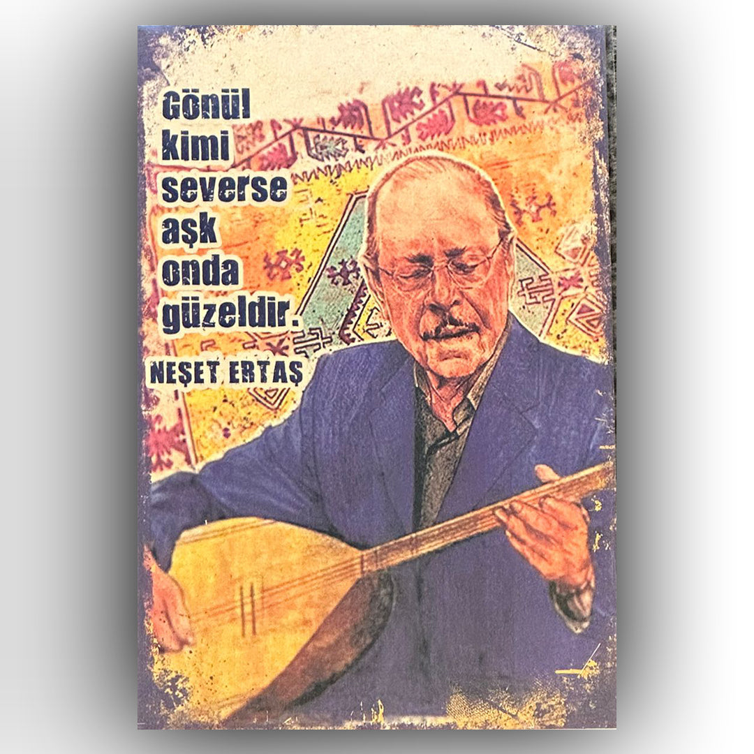 Neset Ertas Gönül Dagi Retro Ahsap Poster