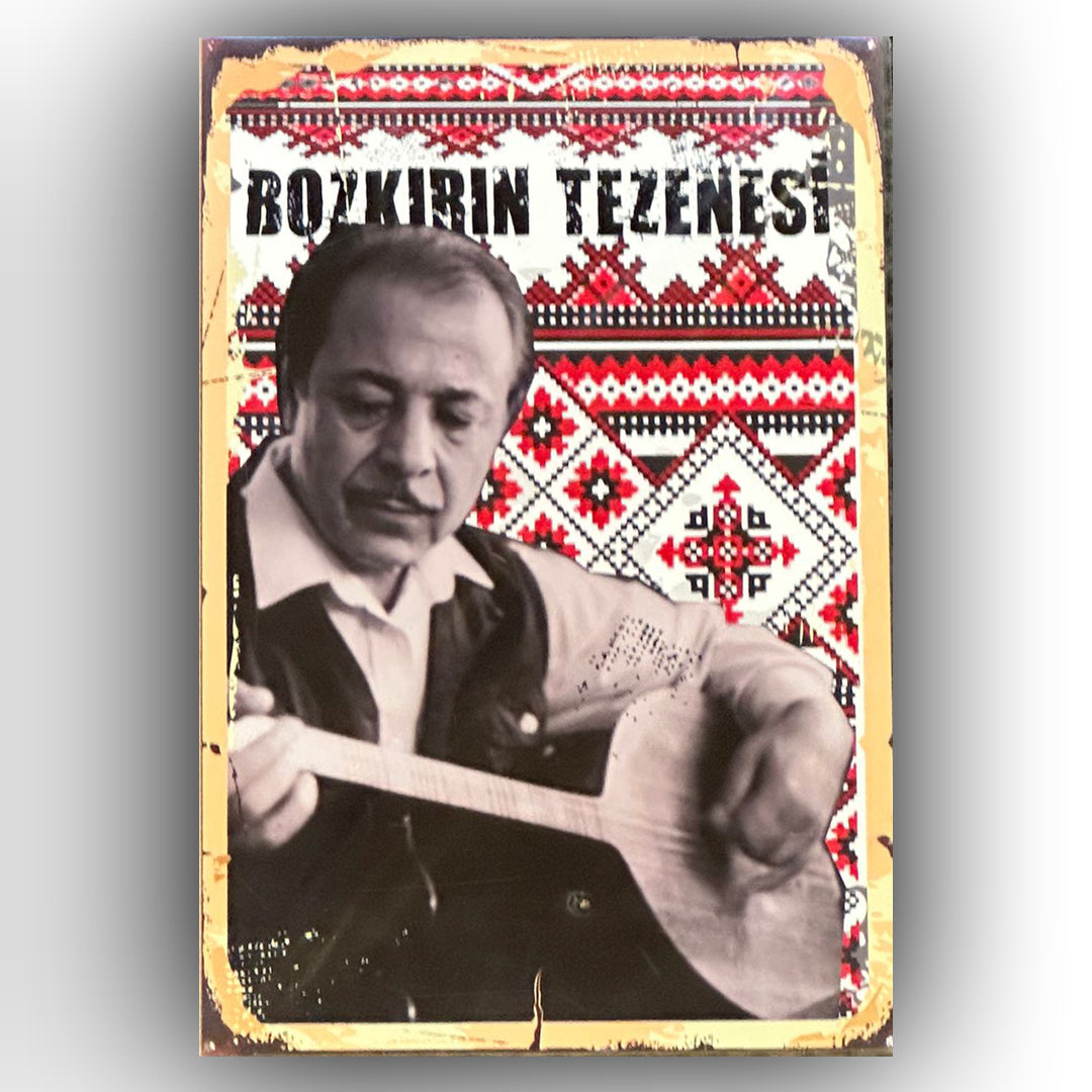 Neşet Ertaş Bozkırın Tezenesi Retro Ahsap Posteri