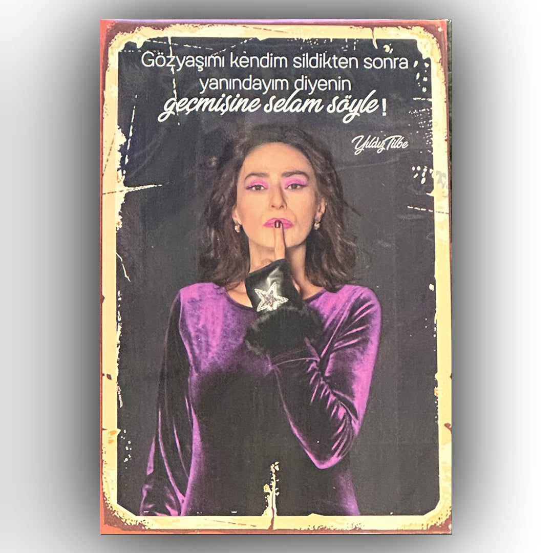 Yildiz Tilbe Delikanlim Retro Ahsap Poster