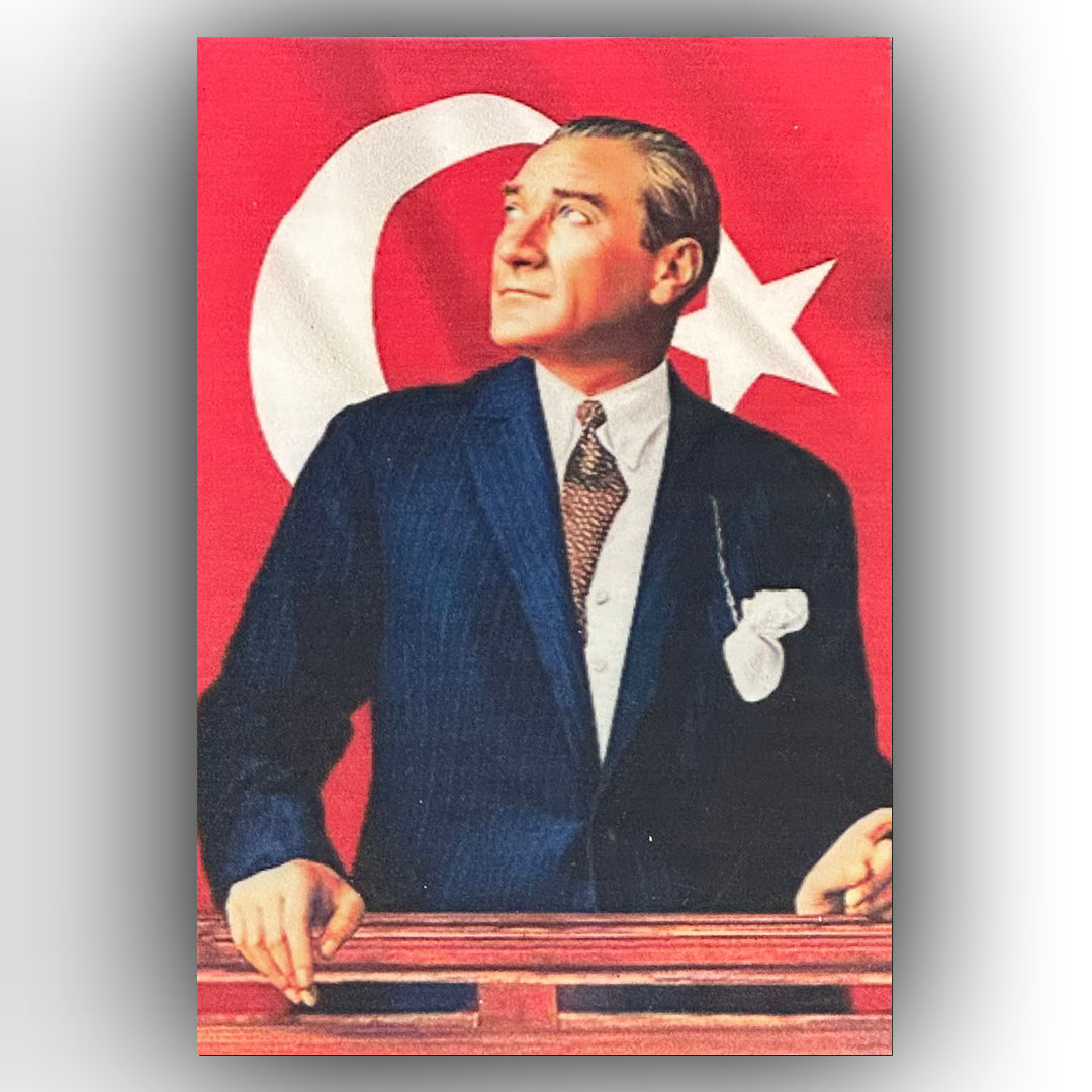 Mustafa Kemal Atatürk Retro Ahsap Poster