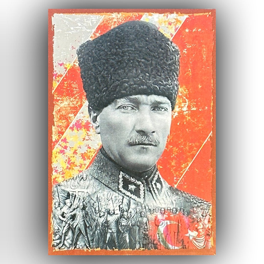 Mustafa Kemal Atatürk 2 Retro Ahsap Posteri