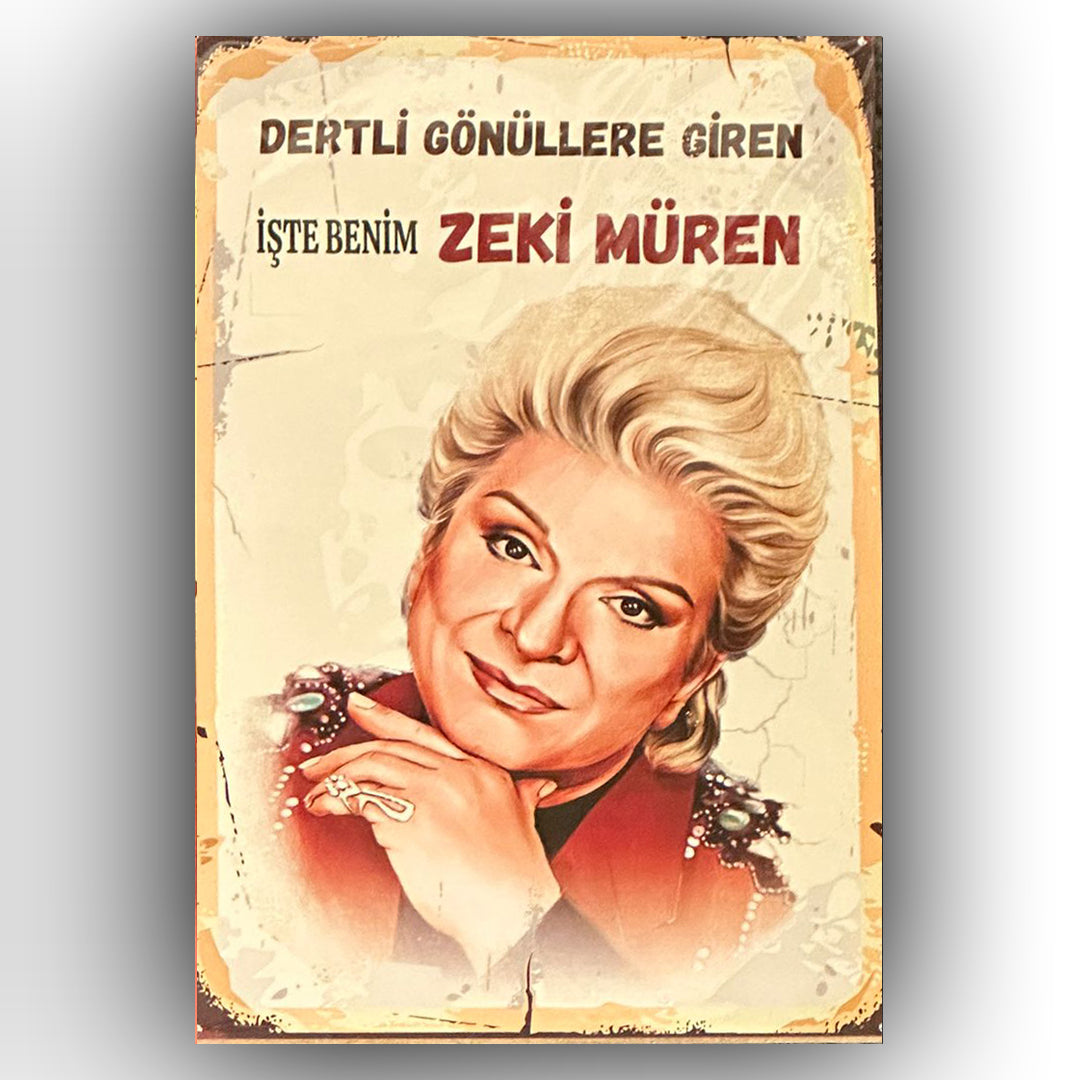Zeki Müren Dertli Retro Ahsap Poster