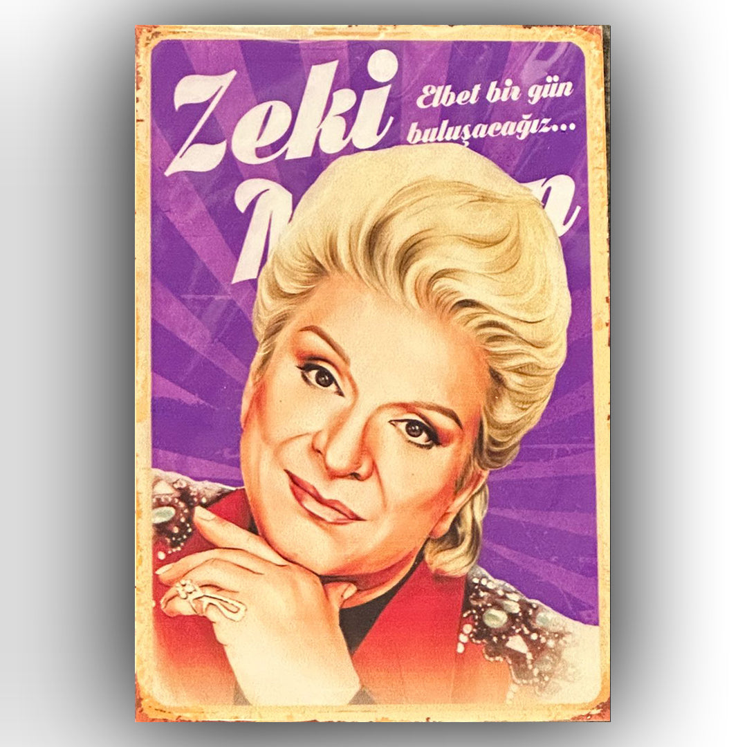 Zeki Müren Elbet Retro Ahsap Posteri