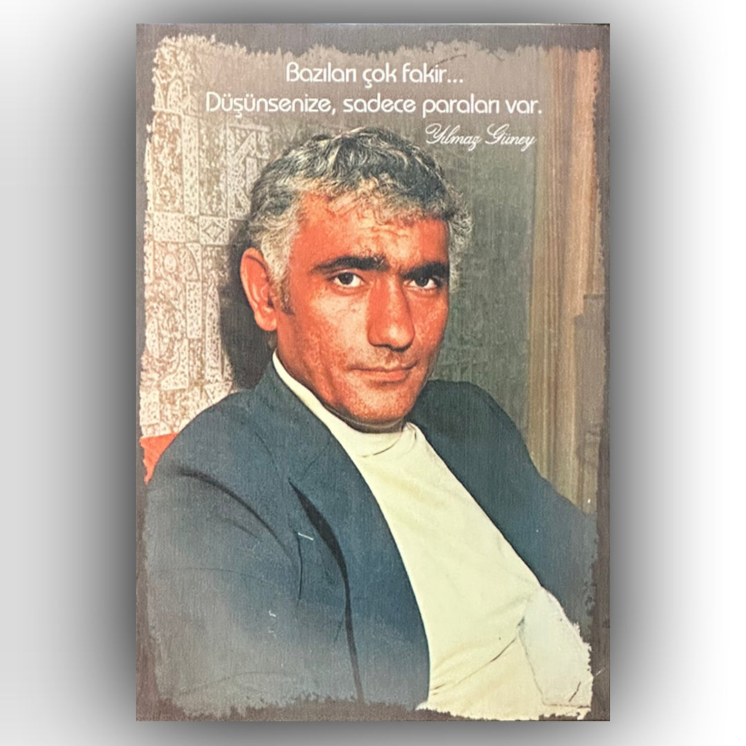 Yılmaz Güney Yesilcam Retro Ahsap Poster