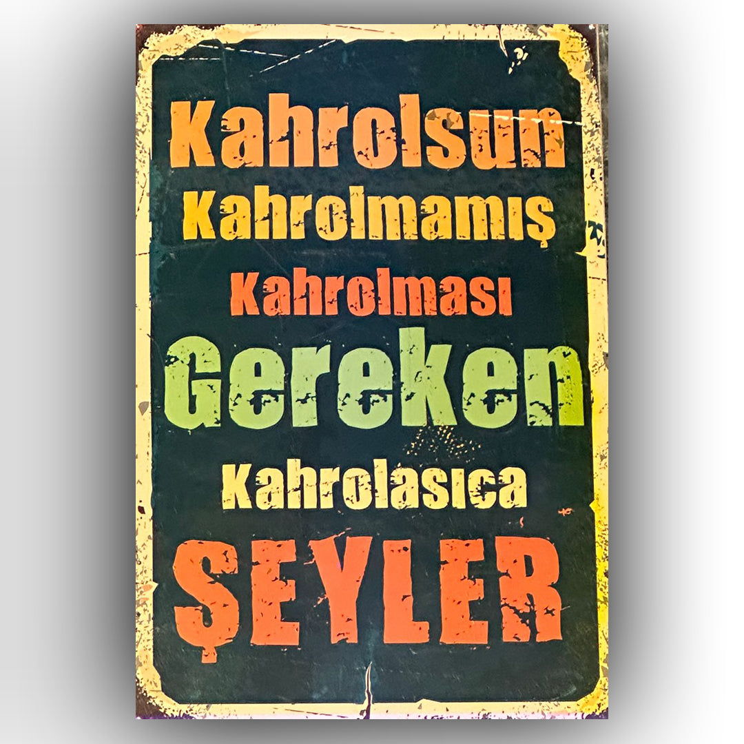 Kahrolsun Kahrolmamis Retro Ahsap Poster