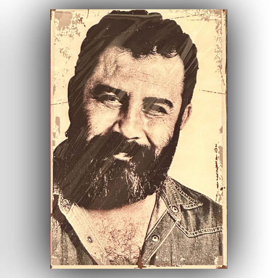 Ahmet Kaya Siyah Beyaz Retro Ahsap Poster