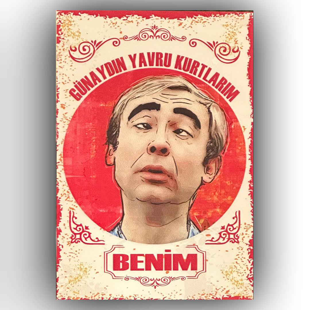 Şener Sen Günaydın Retro Ahsap Posteri