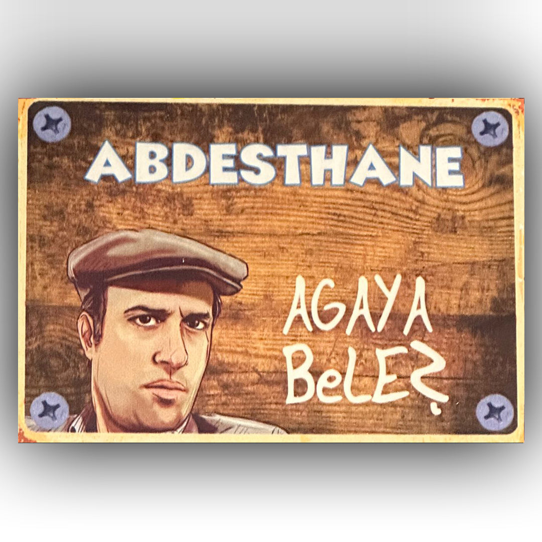 Kemal Sunal Abdesthane Retro Ahsap Poster