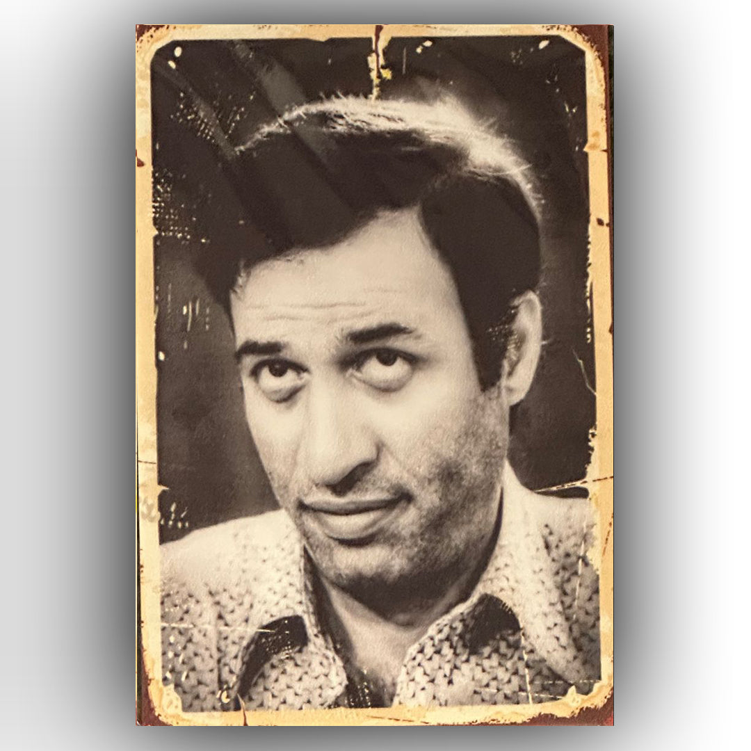 Kemal Sunal Siyah Beyaz Retro Ahsap Poster