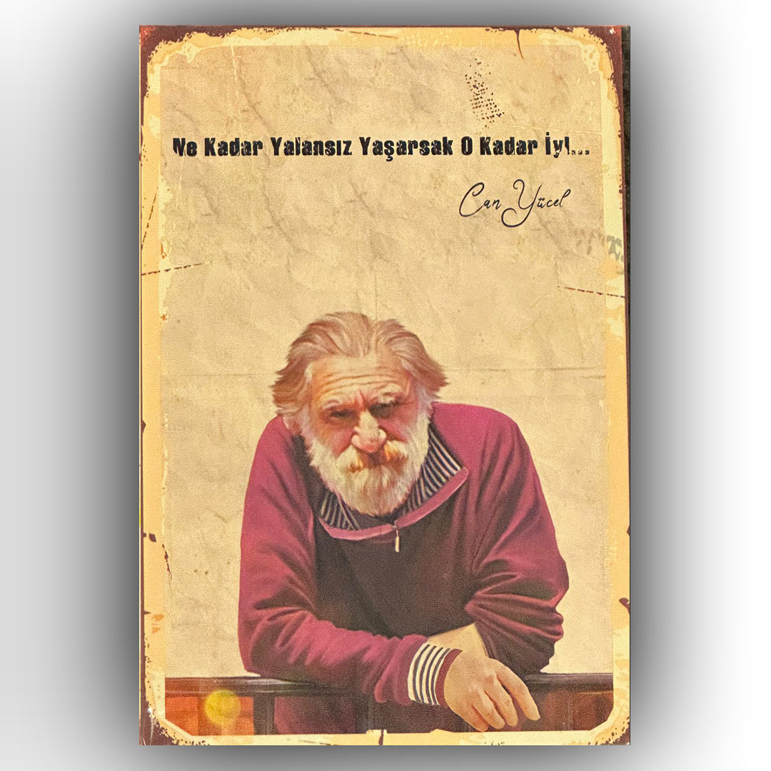 Can Yücel Retro Ahsap Poster