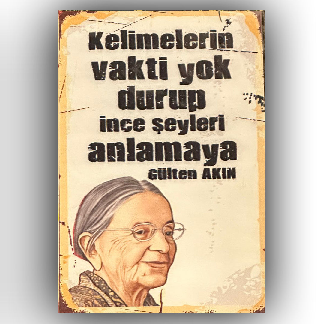 Gülten Akin Retro Ahsap Poster