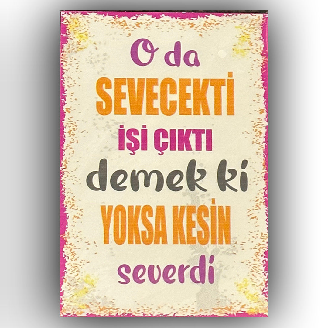 O Da Sevecekti Retro Ahsap Posteri