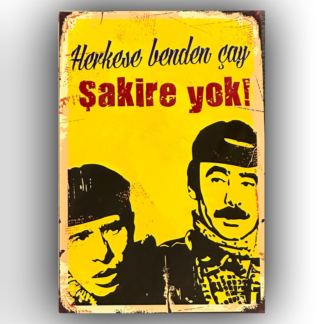 Herkese Benden Cay Sener Sen Retro Ahsap Poster