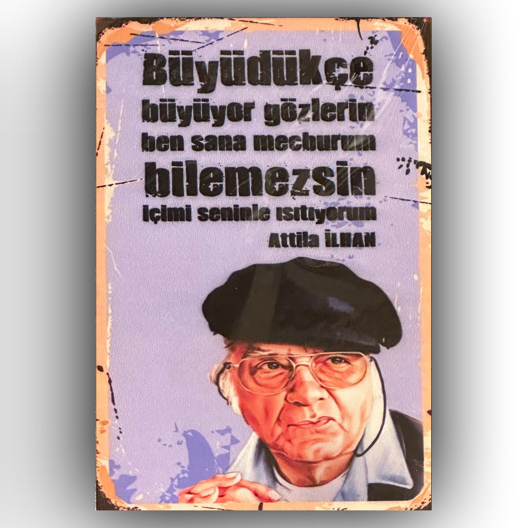 Atilla Ilhan Retro Ahsap Poster