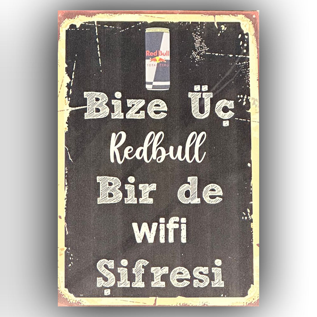 Bize Üc Redbull Retro Ahsap Poster